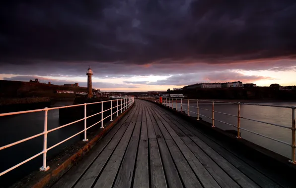 Wallpaper shore, bridge, the city