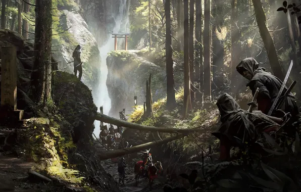 The game, Japan, art, ambush, samurai, the creed of the assassins, game art