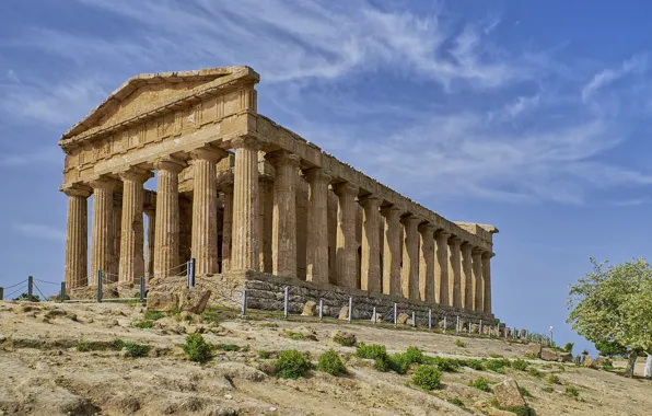 The building, Greece, ruins, columns