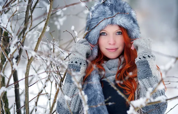 Picture winter, girl, portrait