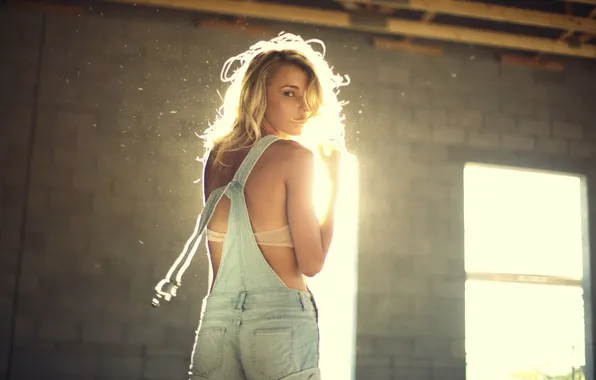 Girl, rays, model, blonde, Rachel Ann Yampolsky