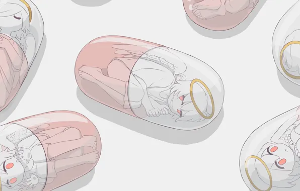 Surrealism, angels, capsules, by avogado6