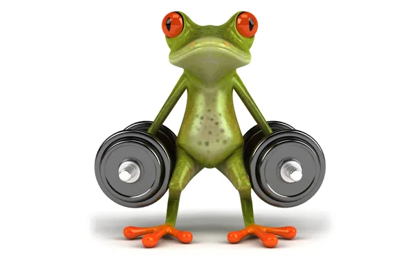 Picture sport, graphics, frog, dumbbell, free frog