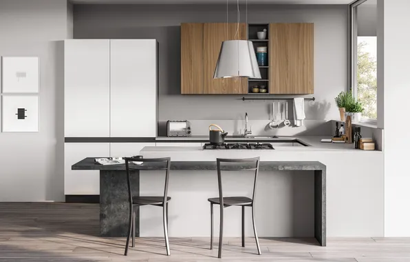 Style, Villa, interior, Italy, kitchen, dining room, dining area, Italian design