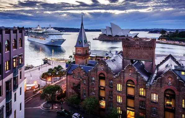 Picture the city, the evening, Australia, panorama, Sydney