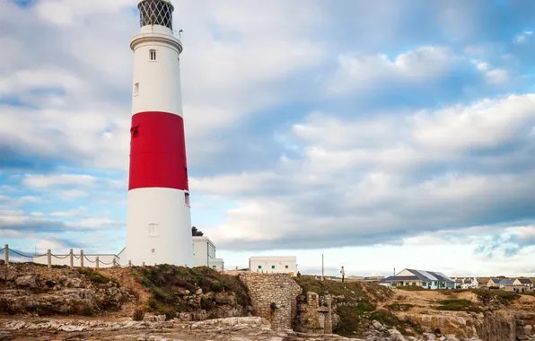 Picture clouds, nature, photo, lighthouse, England, Portland