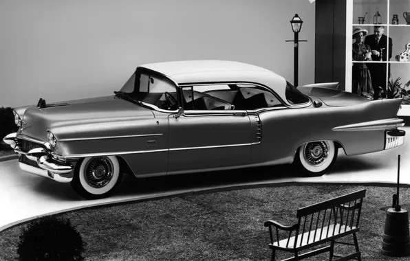 Picture retro, black and white, Cadillac Eldorado