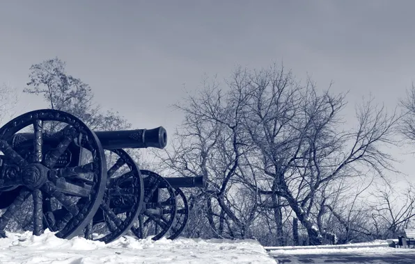 Picture winter, gun, Bryansk Arsenal