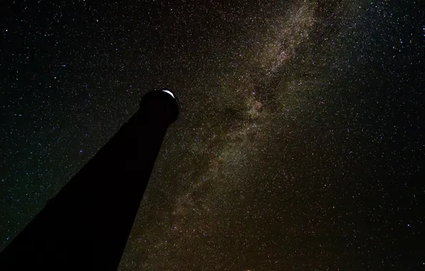 Space, stars, space, lighthouse, the milky way