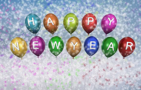 Graphics, New year, Żyzcenia, Balony