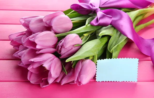 Picture flowers, bouquet, tulips, pink, wood, pink, flowers, beautiful