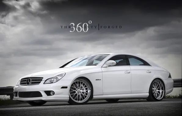 Picture 360 forged, HD wallpapers, mercedes cls, white Mercedes on the Desk