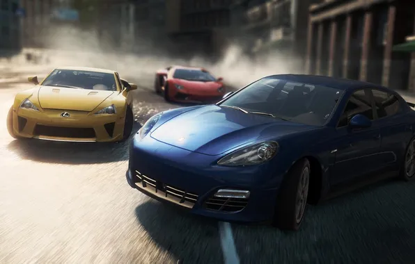 The city, race, Porsche, lexus lfa, need for speed most wanted 2, Lamborghini LP700-4 Aventador