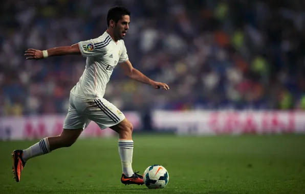 Picture field, lawn, real Madrid, stadium, cleats, ISCO, Isco, fly emirates