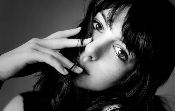 Photo, actress, black and white, Anne Hathaway