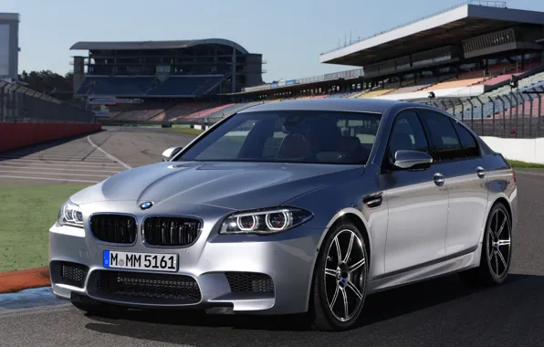 Grey, BMW, sedan, tribune, F10, 2013, M5, M5 Competition