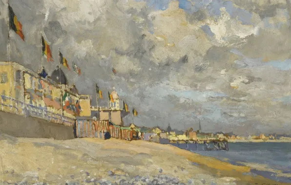 Landscape, picture, 1915, The beach at Sainte-Adresse, Paul Mathieu, Paul Mathieu