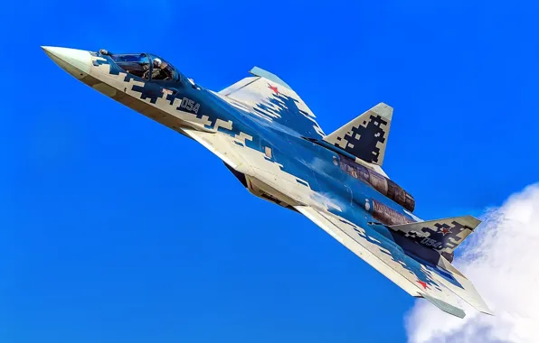 Picture multi-role fighter, Videoconferencing Russia, the fifth generation fighter, Su-57, Su-57