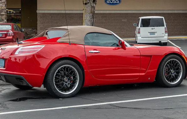 Red, Roadster, sports car, Saturn Sky, 2007 Saturn Sky