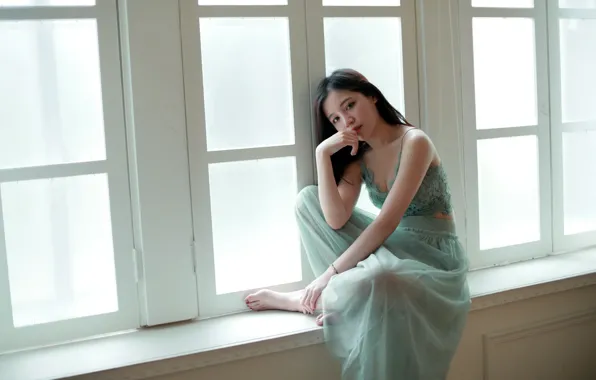 Picture look, girl, window