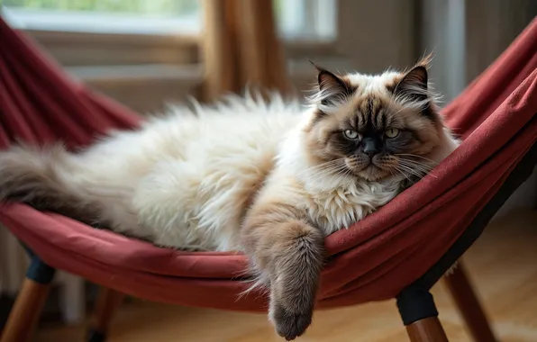Cat, cat, look, pose, room, stay, chair, window