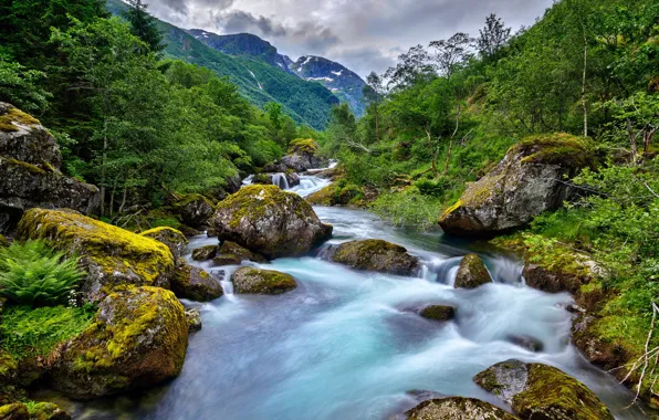 Mountains, Norway, river, Norway