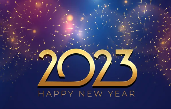 The sky, night, lights, the inscription, salute, figures, New year, banner