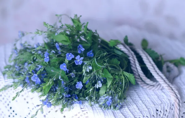 Flowers, bouquet, blue