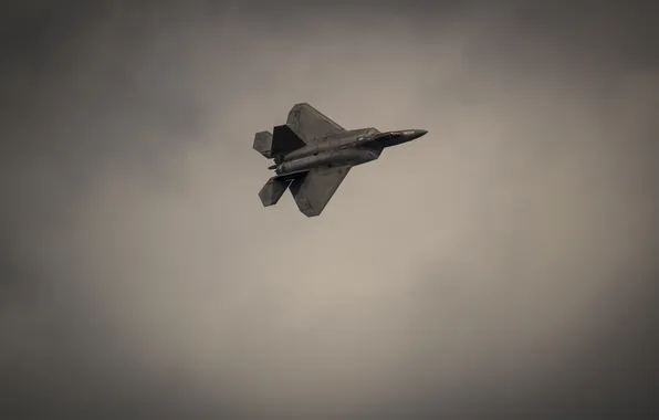 The sky, flight, war, fighter, F-22, Raptor, stealth, Lockheed Martin