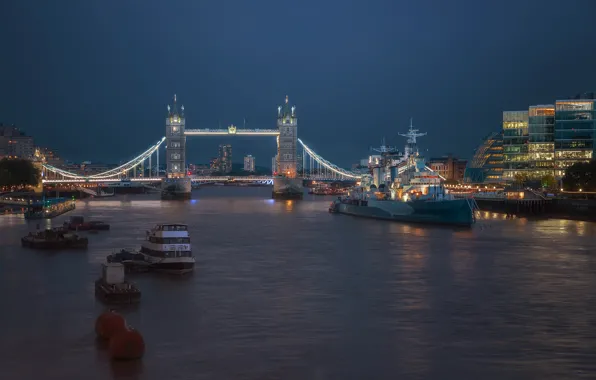 Tower Bridge, London, Blue Hour