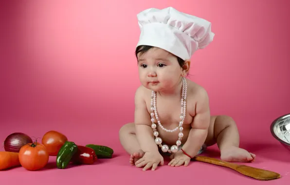 Girl, beads, cook