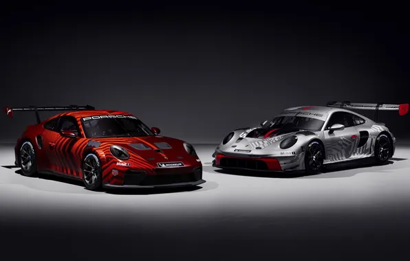 Car, Porsche, Porsche 911, race cars, German cars, sports car, frontal view, spotlights