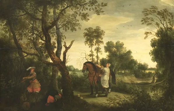 Oil, picture, Sebastian Vranx, 1647, Sebastiaan Vrancx, The robber is punished