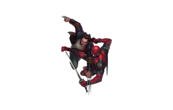 Art, Wolverine, Style, Deadpool, Background, Comics, MARVEL, Minimalism