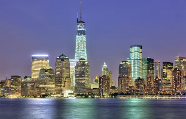 Picture night, the city, New York, USA, USA, NYC, New York City, panorama