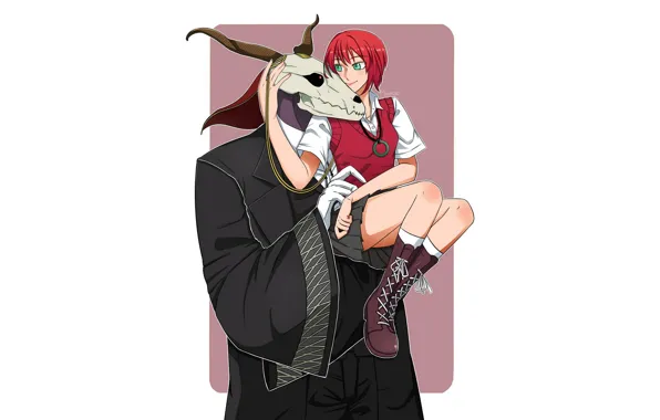 Skull, being, pair, male, Mahou Tsukai no Yome, Bride of the sorcerer, Chise, Elias