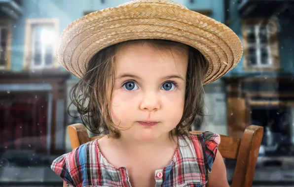 Picture look, portrait, hat, girl