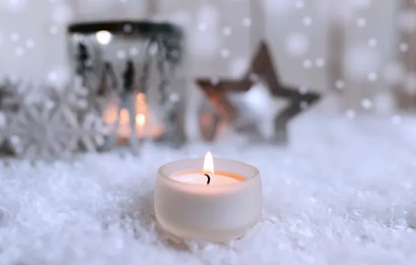 Wallpaper winter, new year, candles, Christmas, New Year