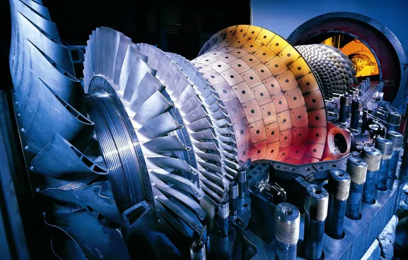 Picture engine, turbine, details, impeller