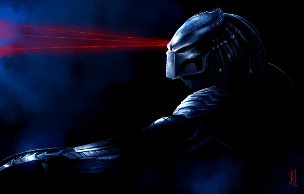 Picture mask, Predator, lasers, art, by TheRisingSoul, Wolf Predator