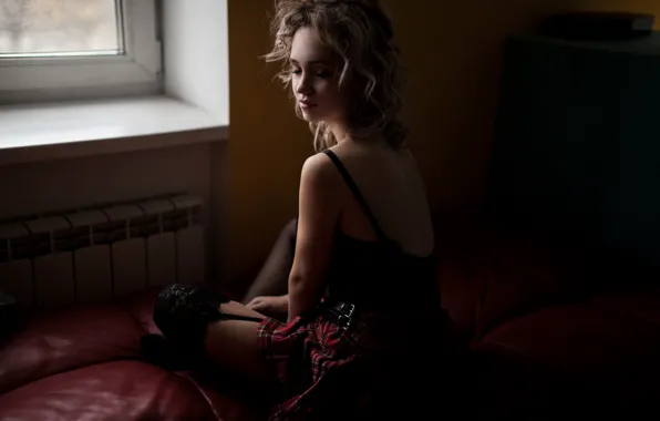 Stockings, legs, skirt, Andrey Frolov
