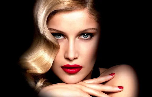 Look, face, makeup, blonde, lips, Laetitia Casta, Laetitia Casta