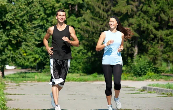 Mood, sport, woman, running, male, health, couple, running
