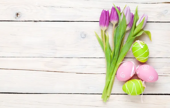 Flowers, eggs, spring, Easter, tulips, happy, pink, flowers