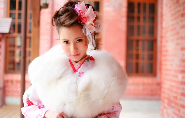 Picture look, face, style, fur, decoration, Asian