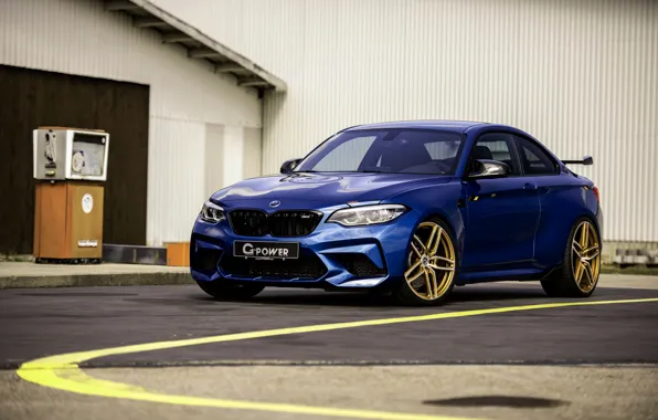 Picture asphalt, blue, BMW, G-Power, F87, M2, 2019, M2 Competition