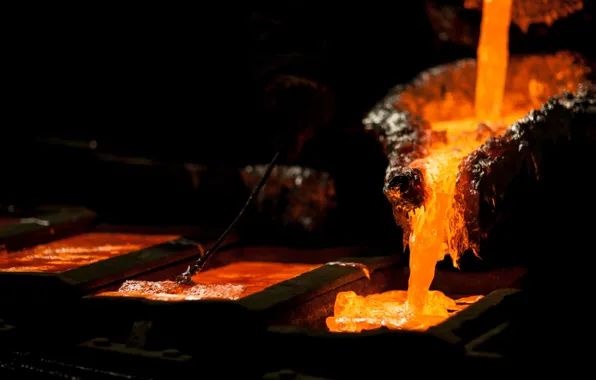 Picture energy, lava, heat, foundry, liquid metal, mold