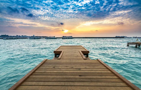 Picture sea, beach, summer, the sky, sunset, pierce, summer, beach