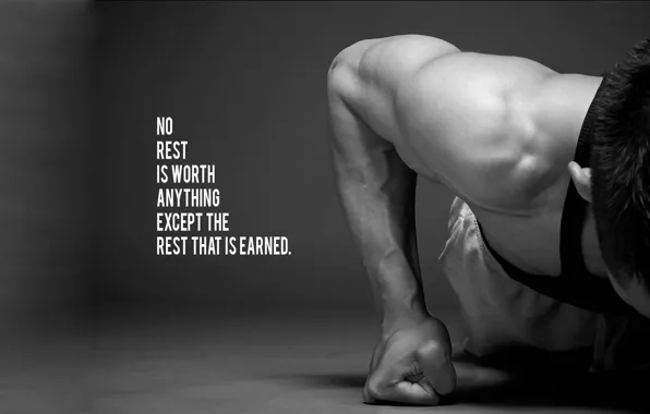Picture male, words, muscle, motivation, pushups
