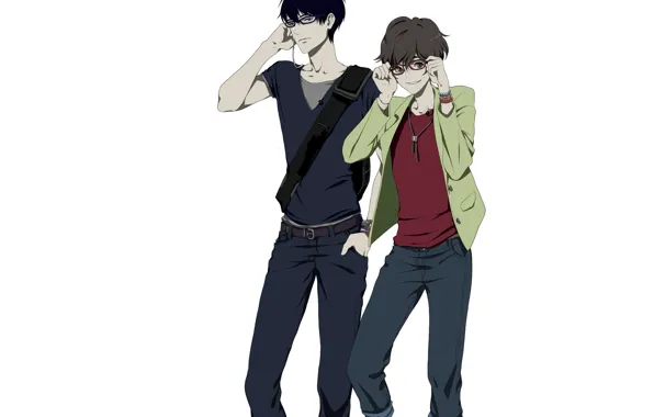 Art, White background, guys, Echo of terror, Zenkyou no Terror
